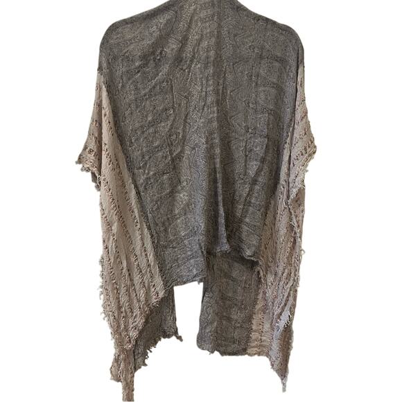 Floral Mixed Pattern Cotton Shawl - Pink & Grey - One Size - Picture 2 of 3